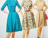 60s Simplicity 5086 Bust 32 Size 12 Proportioned Dress Short Petite Tall Side Zipper Inverted Pleat Skirt