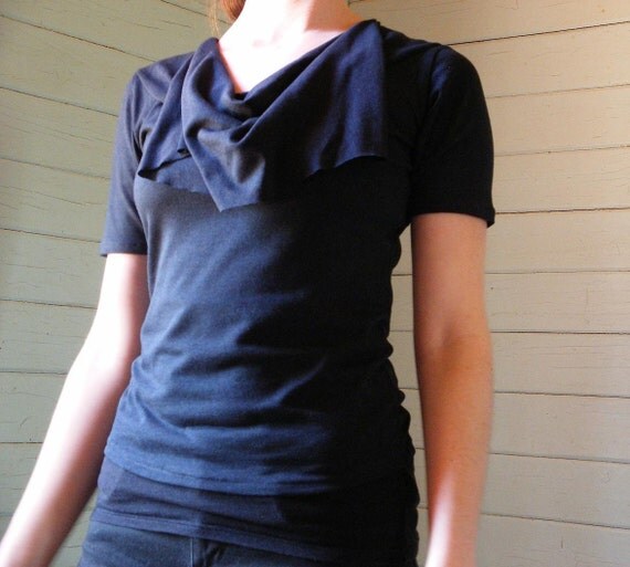 Custom "Fontaine"  bamboo/organic cotton draped tshirt, made to order- Railway Street Clothing