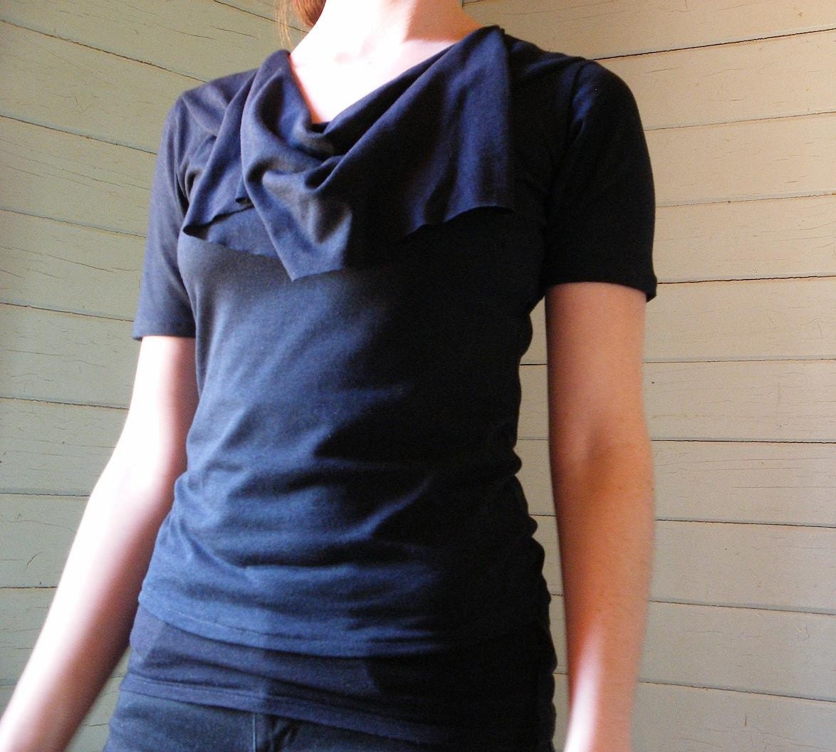 Custom "Fontaine"  bamboo/organic cotton draped tshirt, made to order- Railway Street Clothing