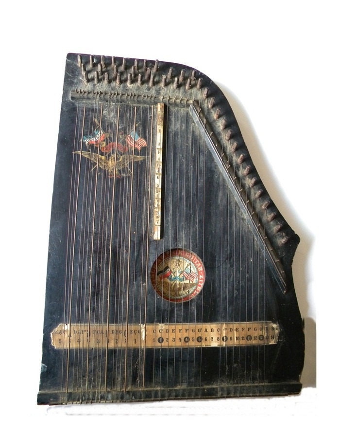 antique harp german lap harp