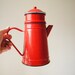 red enamel coffee pot vintage filter coffee pot