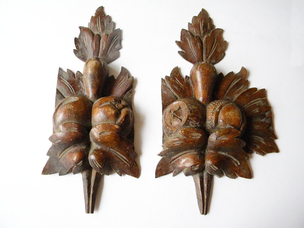 antique french carvings wooden salvage pieces