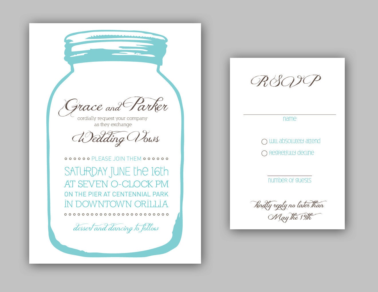 DIY Printable Wedding Invitations - Simple Pretty Mason Jar