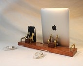 DUAL Unit - iPad - iPhone - iPod - EX Dock - Sync and Charging iDock Station- Custom Built Oak Model..