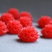 Chrysanthemum Flower Cabochons Red Frosted Resin 20mm 12pcs