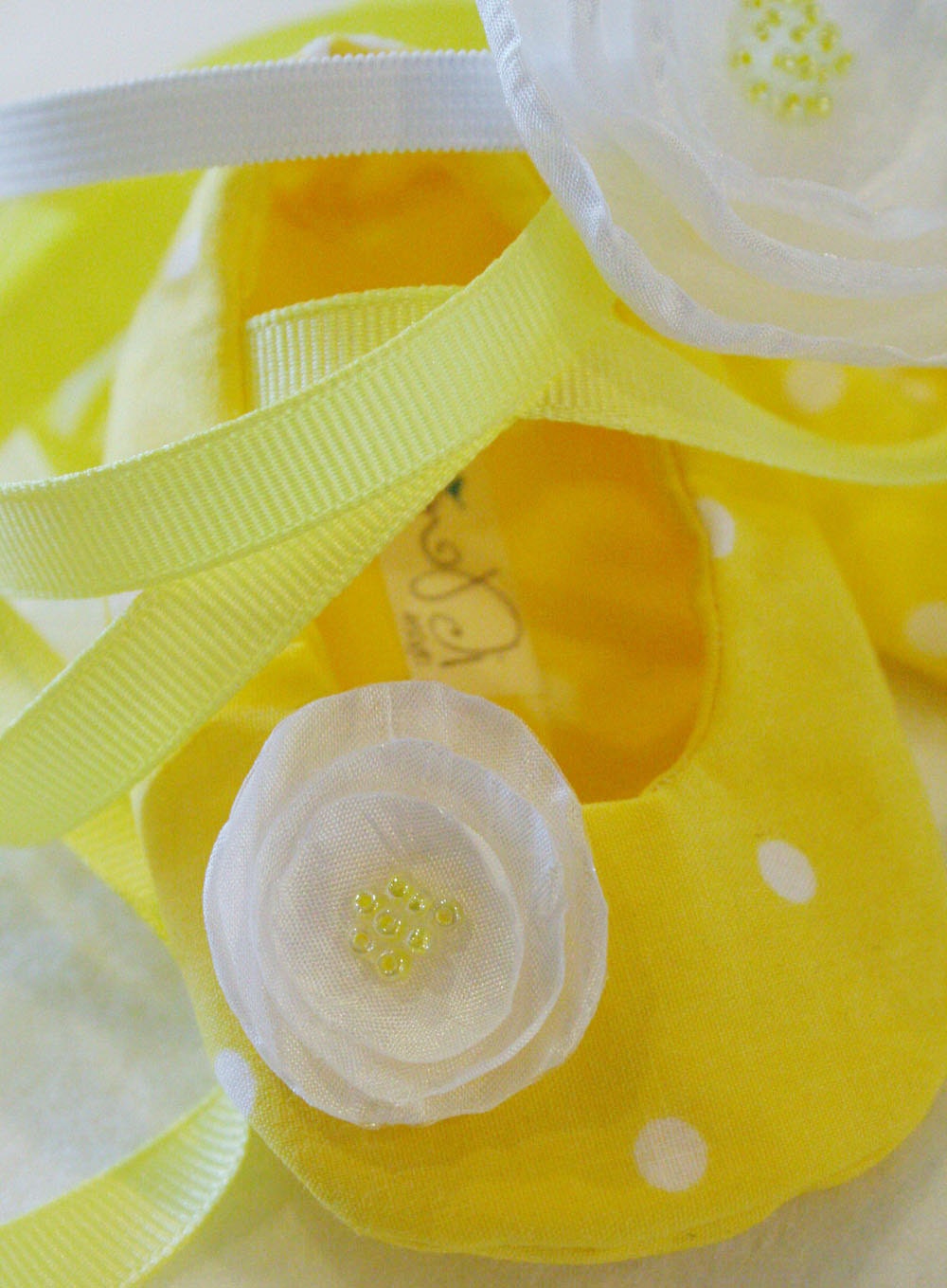 Baby Girl Shoes - Yellow Ballet Slippers with bonus headband