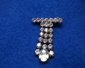 Vintage Rhinestone Dangle Brooch Brilliant Rhinestone Dangling Bar Pin Brooch (sn 664)