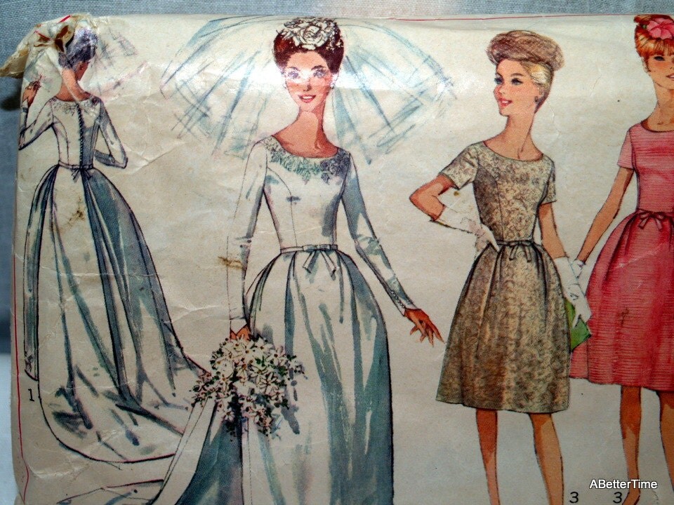 Simplicity pattern wedding dress 1960s vintage