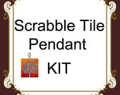 Scrabble Tile Pendant Starter Kit plus Instruction ,20 Scrabble Tiles, 20 Clear Resin Drop Stickers, Plus 20 Small Bails