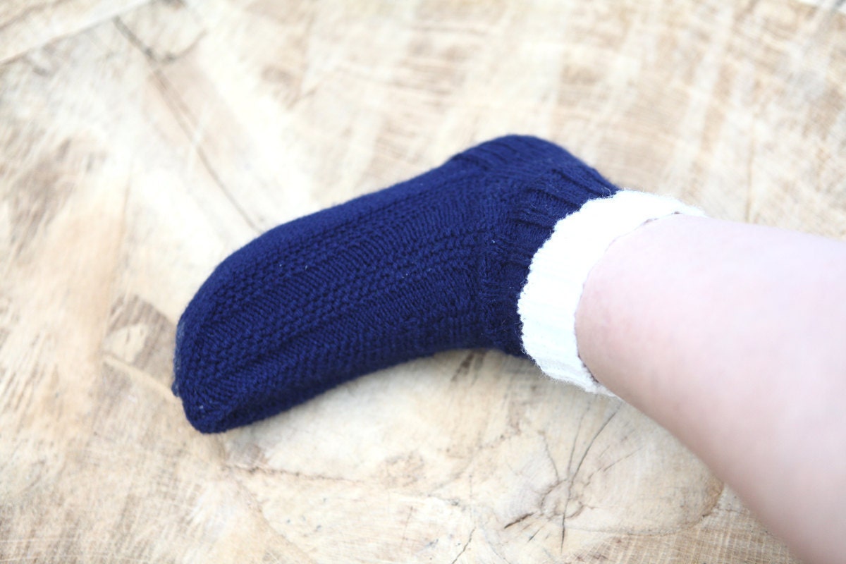hand knitted socks for women navy blue