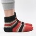 SALE 20 % Colorful red black warm hand knitted socks for men EUR 42 / 43 - US 9 / 9,5 / 10