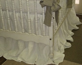 Storybook Style Cribskirt in Lightweight Linen-25" Length