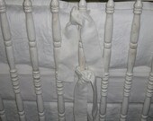 Tailored Crib Bedding with Pleated Skirt-Vintage White Washed Linen