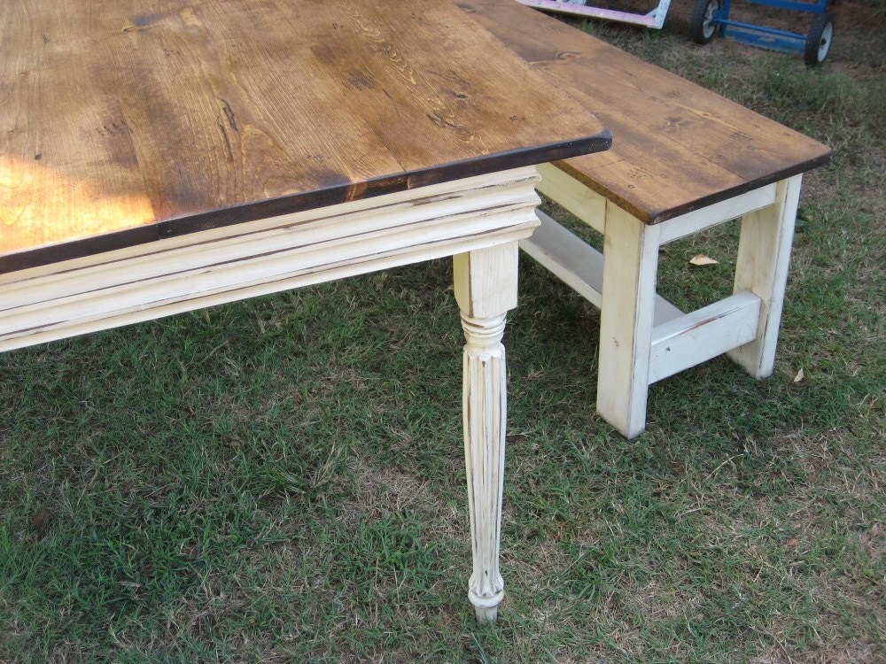 Farm Table and 2 Benches-FARMHOUSE DINING TABLE and benches