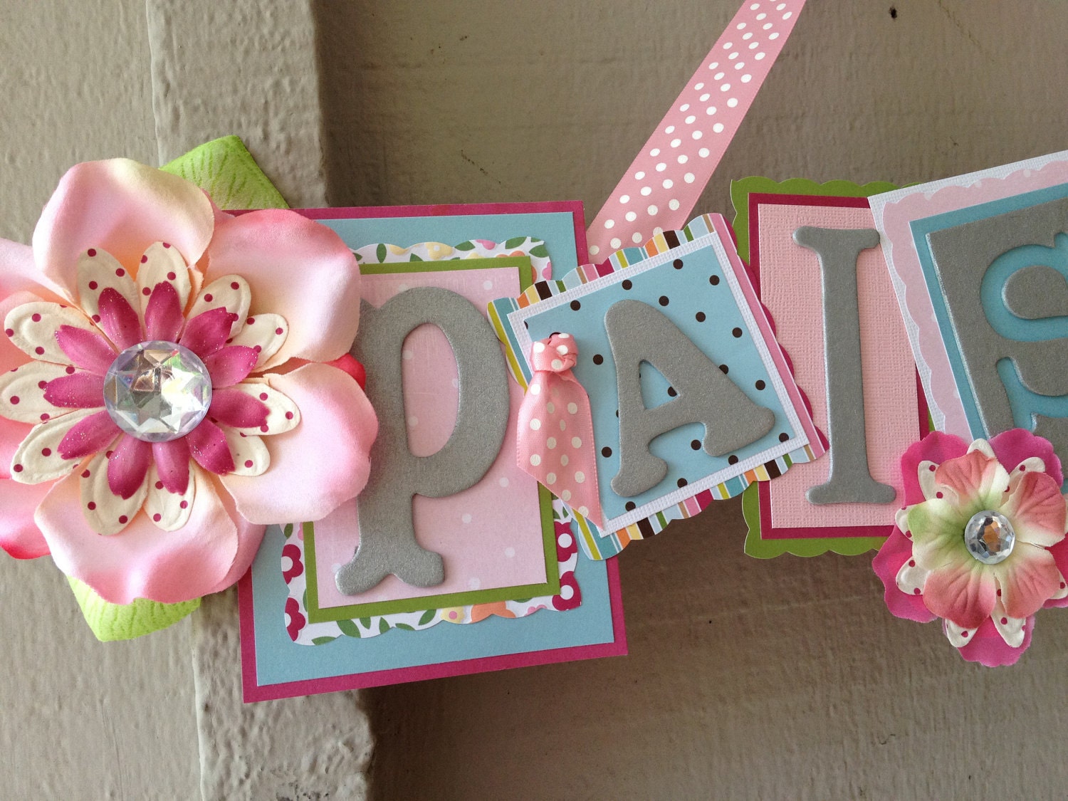 Kid's Name Sign--LIMITED EDITION--Hot Pink, Light Pink, Blue, Green, White, Silver--Personalize--GIRL--Baby--Kid--Nursery Decor--Kid's Room
