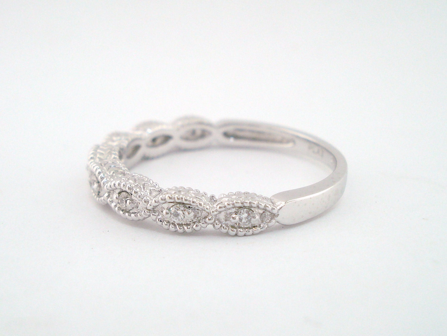 14K White Gold  Wedding & Anniversary Diamond Band 0.11ct