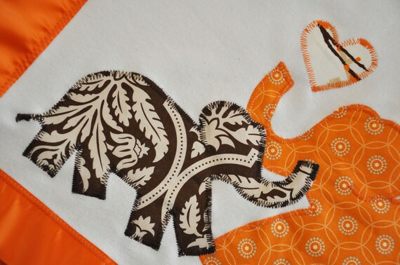 Mama and Baby Elephant Organic Newborn Baby Blanket -- Free Shipping