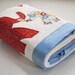 Organic Elephant Baby Blanket in Boy Blue and Red - Personalized Free