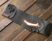Bone collection leather belt black brown obi high waisted belt corset custom size recycled upcycled canvas lined thick modern rustic goth punk nature