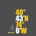 NEW YORK City coordinate poster. A2 (420 x 594 mm)