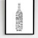 For all red wine lovers. A sleek list of red wines on a luxury poster print. Size 11.7 x 16.5 in