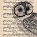 Upcycled Dictionary Page Upcycled Book Art Upcycled Art Print Upcycled Book Print Vintage Art Print Owl Peeper Music Sheet