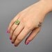reserved // vintage ring 1970s green sapphire stone jewel cluster adjustable 5