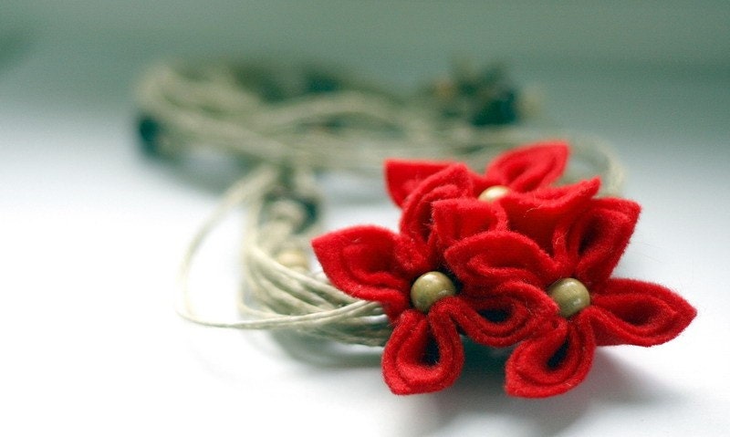 Hand Knotted Flower Necklace