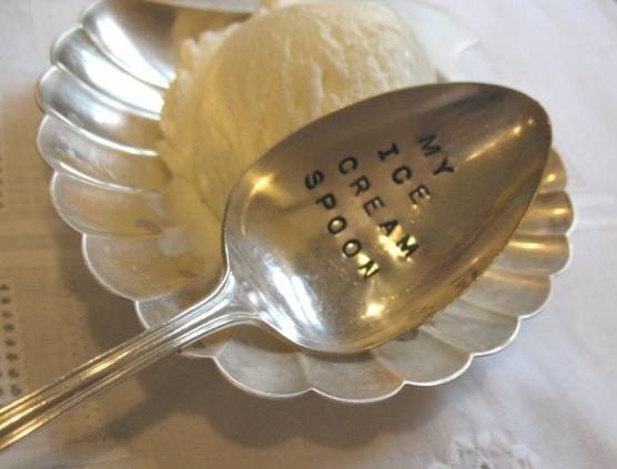 Vintage Silverware Ice Cream Spoon
