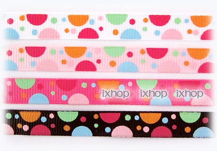 5 Yards 3/8" 9mm Popsicle Party Dots MTMG Grosgrain Ribbon Gymboree ... 7100/10 7100/31 7105 ..... FREE SHIPPING Worldwide