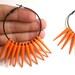 Summertime Fun- Neon ORANGE Spike Hoop Earrings