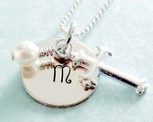 First Communion Necklace -  Hand Stamped Jewelry - Personalized - Sterling Silver Cross Charm