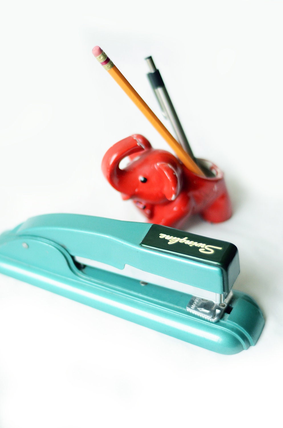 Vintage Metal Swingline Turquoise Stapler