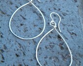 hammered sterling silver hoop earrings
