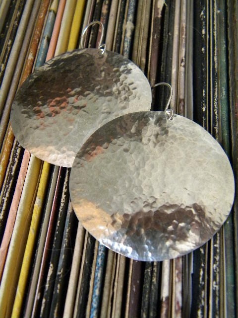 hammered sterling silver earrings