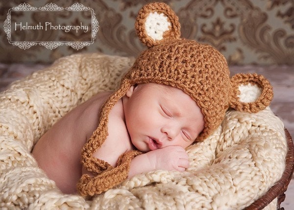 Crochet Baby Boys Monkey Hat, Crochet Baby Boys Newborn Monkey Hat, Crochet Baby Boys Infant Monkey Hat, Great Baby Boys Photography Prop