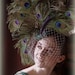 Peacock Headpiece Royal Ascot Hats Vintage Inspired Weddings Fascinator Races Derby Emerald Green Navy Feathers French Netting Couture