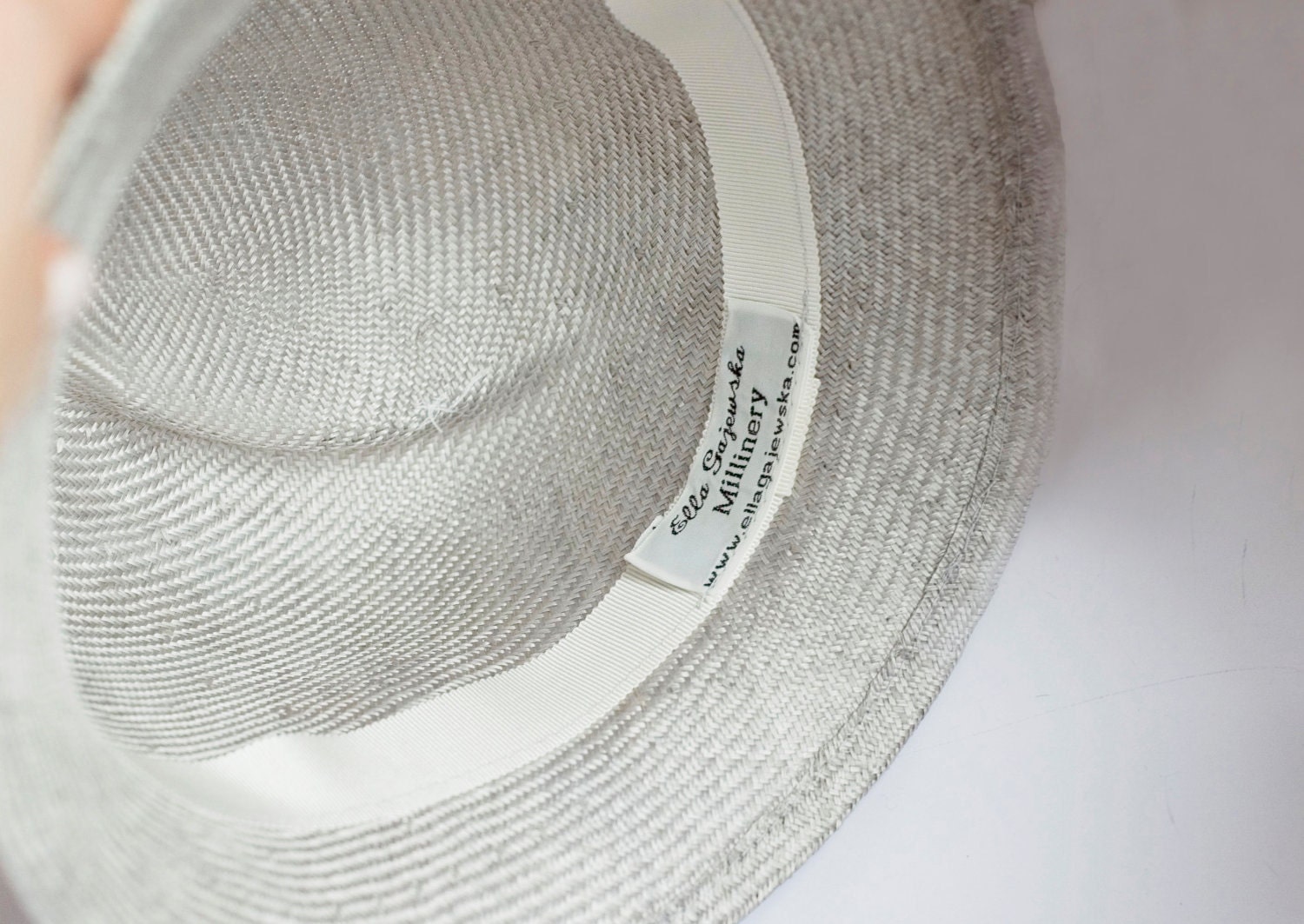 Grey Straw Hat The Great Gatsby Inspired 1920's Gray Silver Summer Races Swarovski Rhinestones Weddings Ostrich Feather Racing Wear Women