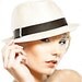 Summer Straw Sun Hat Ivory Natural Sisal Unisex Trilby Hat Fedora Black Tape Perfect Gift Vintage Inspired Handmade