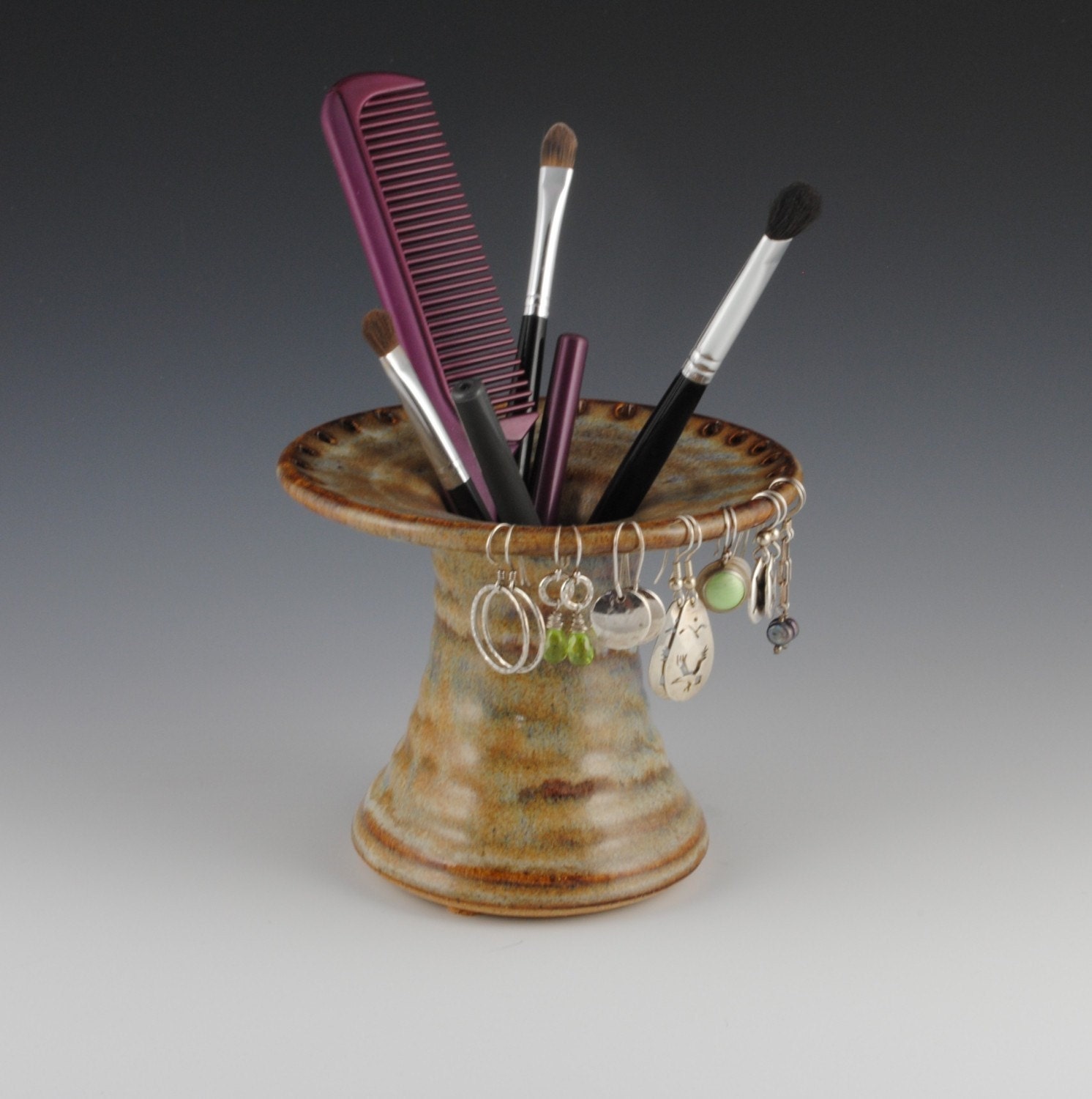 Earring Holder - Earring Tree - Handmade Stoneware in our Earthy Brown Glaze
