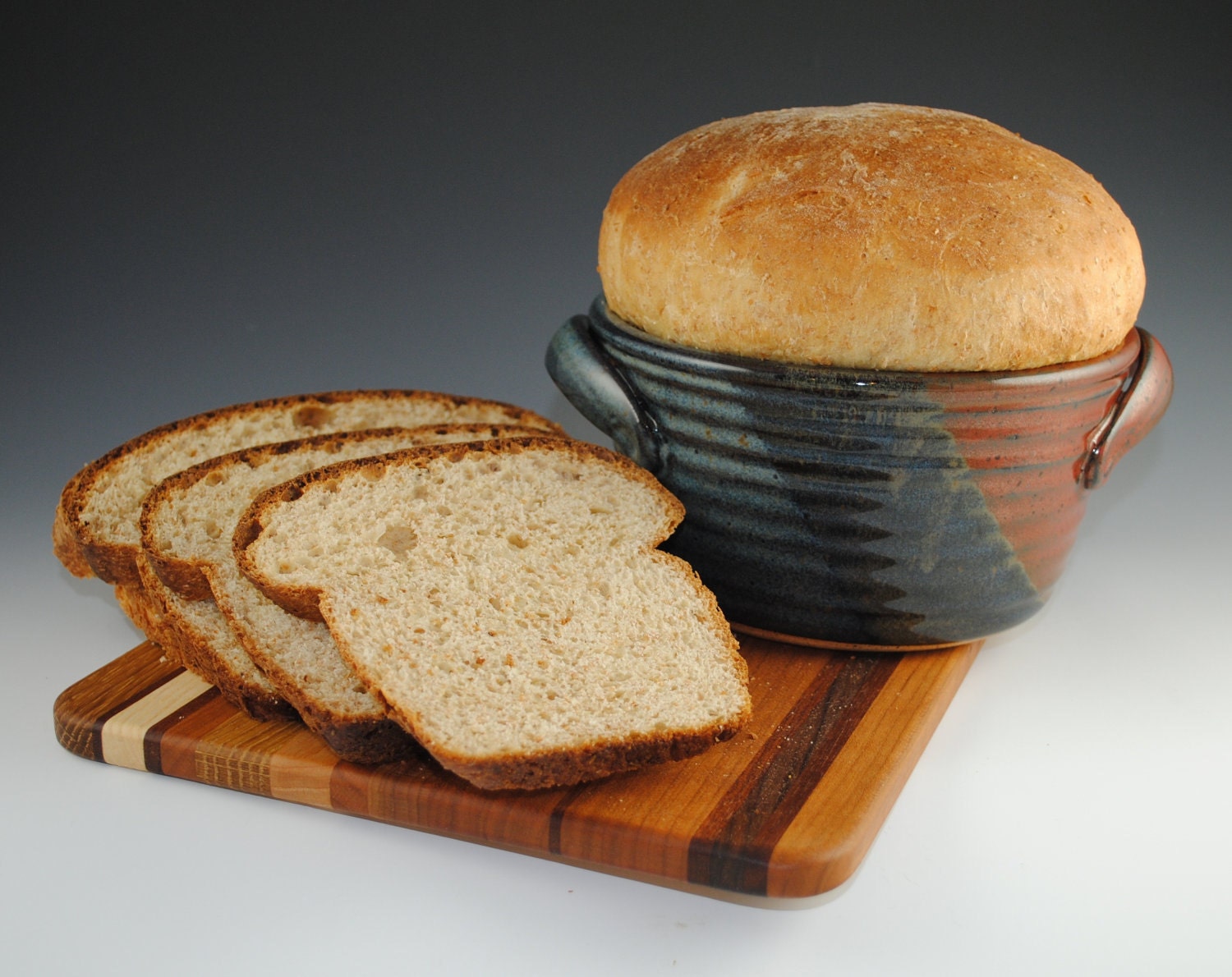 Bread Baker/ Bread Crock by Neal Pottery- 12 RECIPES INCLUDED - The Original, Featured in Midwest Living Magazine, in our Tri-Color Glaze