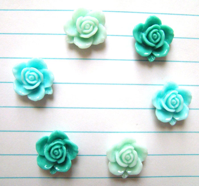 Mint Roses Fridge Magnet Set