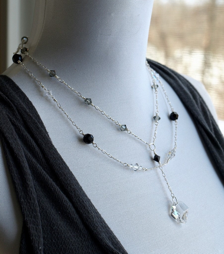 Black Diamond Crush Sterling Silver Necklace