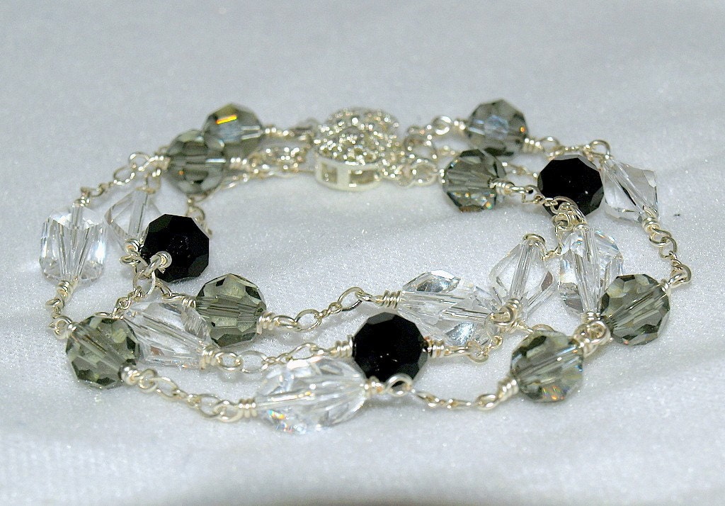 Black Diamond Crush Swarovski Crystal Bracelet