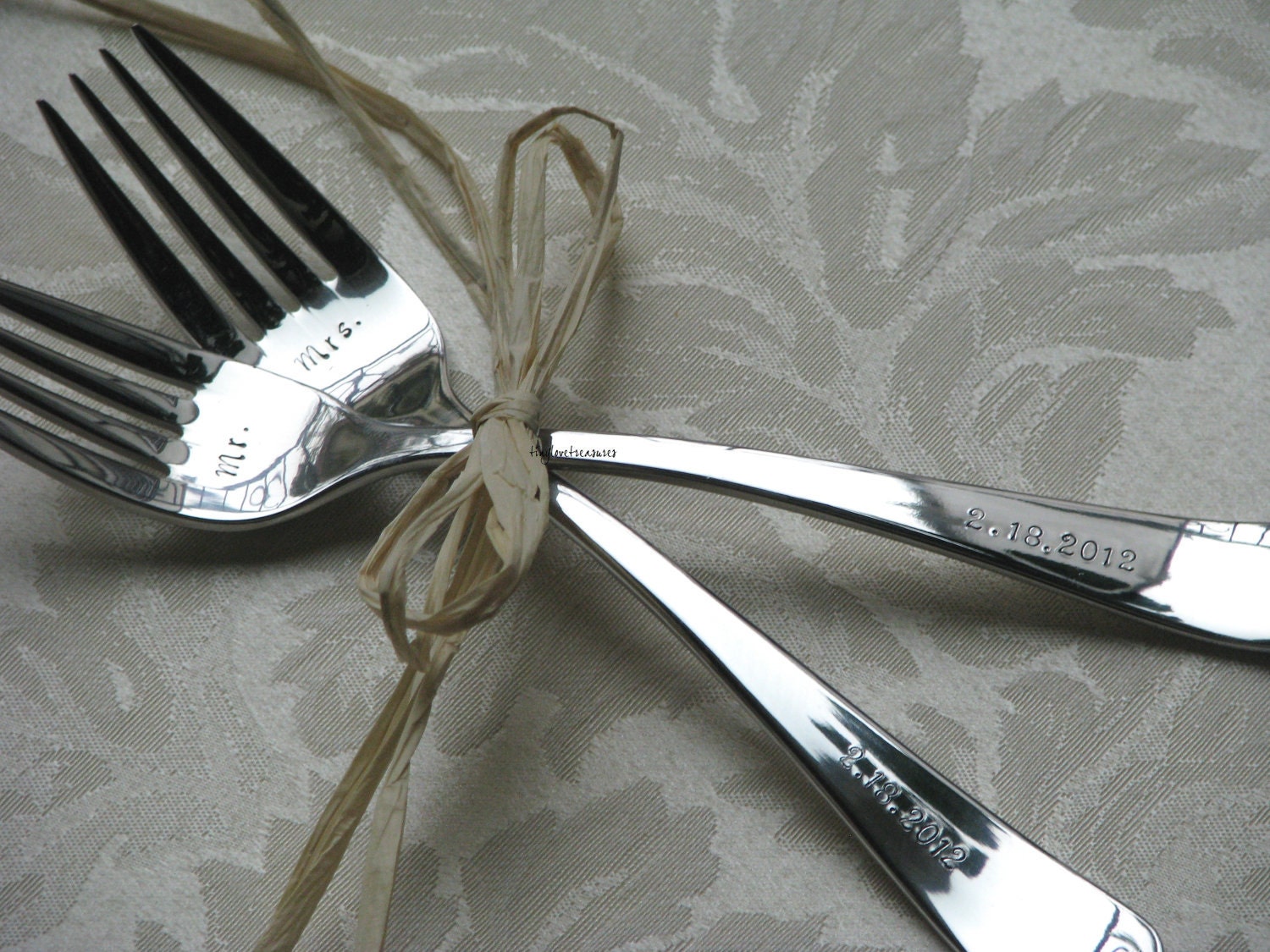 Mr. Right, Mrs. Always Right - Personalized Wedding Cake Forks, handstamped forks for the bride and groom