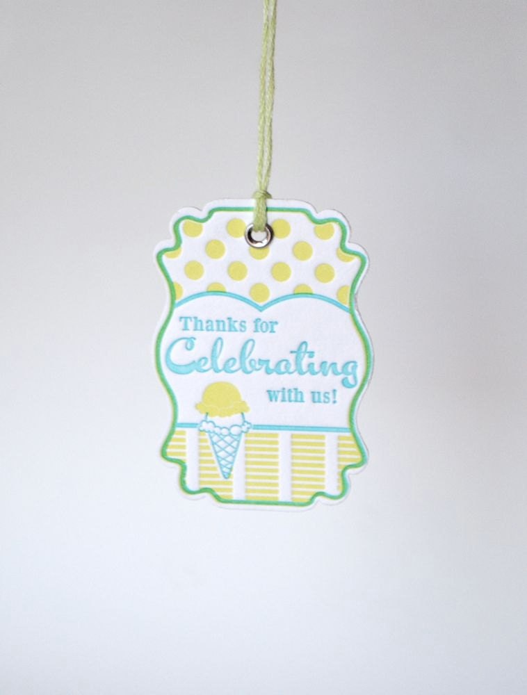 Letterpress Party Favor Tags - set of 6