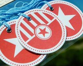 Letterpress Stars & Stripes Gift Tags - set of 6