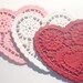 ONE DOLLAR SALE Red Heart Shaped Paper Doilies // 6pcs // Red Only