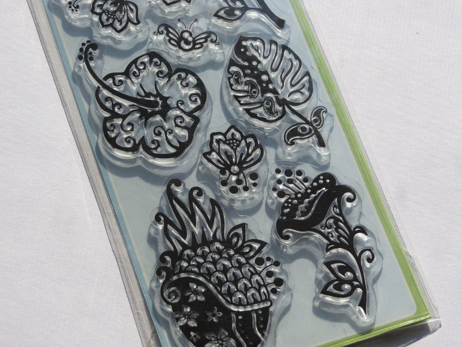 Flashy Floral Clear Stamp Set from Inkadinkado // Brand New // 7pc Set