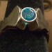 Horseshoe nail ring with Swarvoski topaz